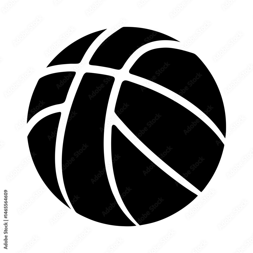 Naklejka premium A striking silhouette of a basketball with bold lines for a classic look