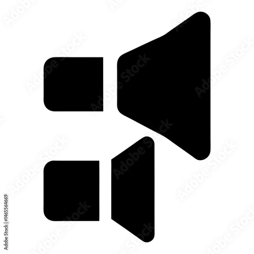 Two volume speakers are depicted, indicating high or maximum volume levels