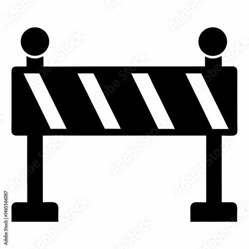 Traffic road barrier vector on white background.