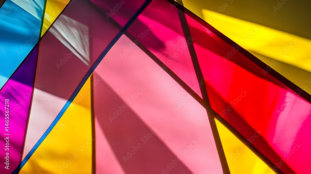 Fototapeta premium Abstract Colorful Geometric Glass Panel Design