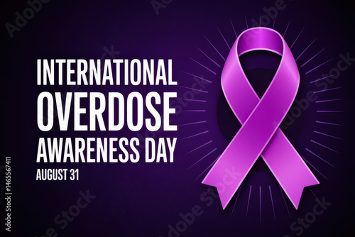 Purple ribbon for International Overdose Awareness Day.