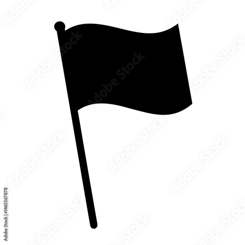 Black Flag Symbol Isolated on White Background for Indicating Surrender