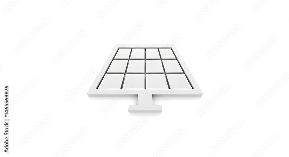 Solar Panel Illustration Isolated on White Background