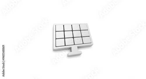 Obraz na płótnie Minimalist Solar Panel isolated on white background w salonie