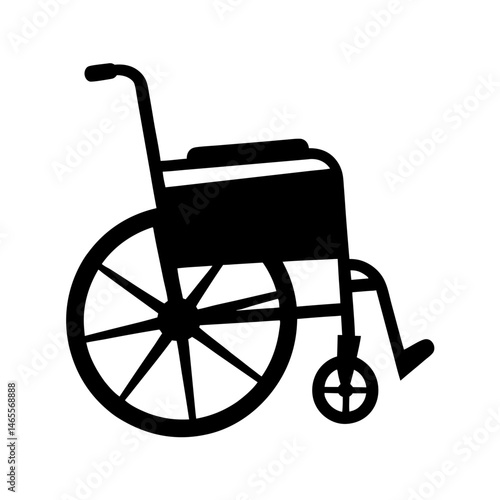 Black and White Wheelchair Illustration Emphasizing Mobility and Accessibility