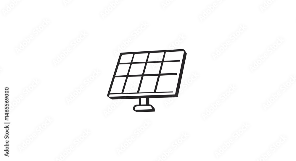 Solar Panel Isolated on White Background