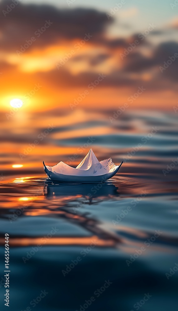 Oil Puddle Reflection of Sunset Sea