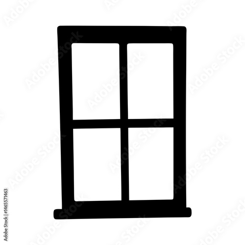 Simple graphic of a four pane window in solid black color