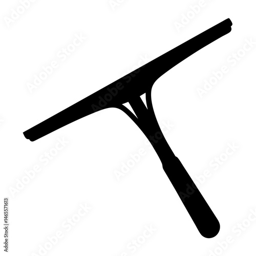 Black silhouette of a window cleaning squeegee, a tool for clean windows