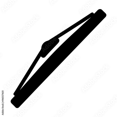 Silhouette of a car windshield wiper used for cleaning car glass