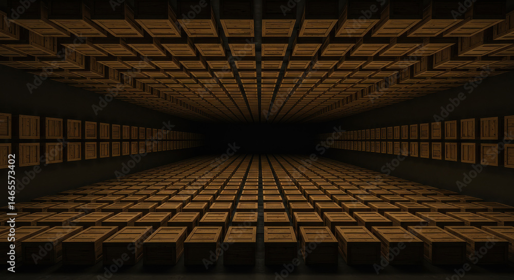Naklejka premium Abstract interior perspective rendered design