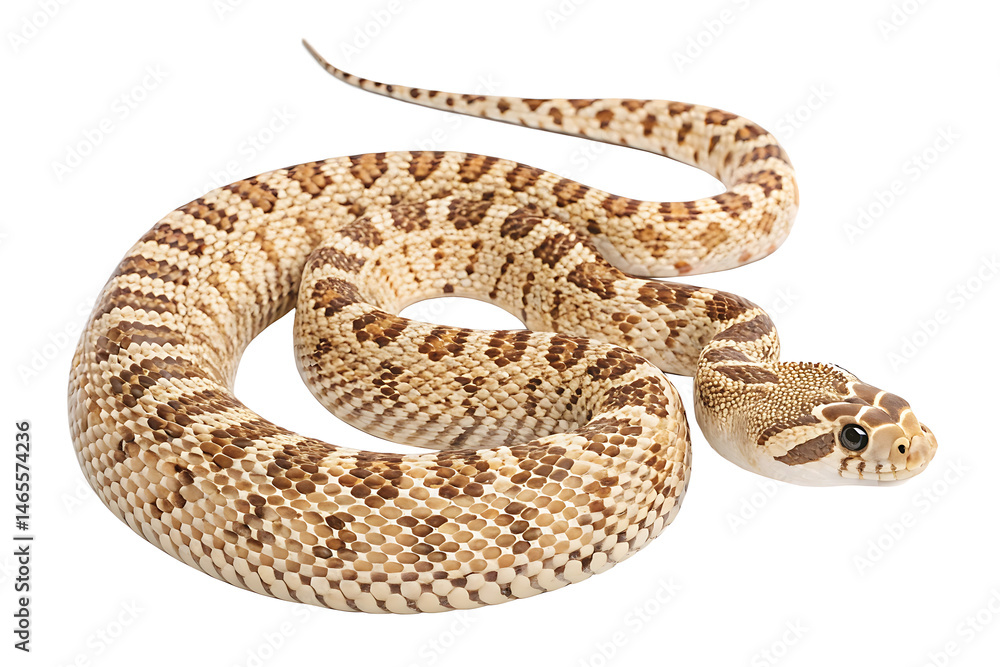 Fototapeta premium full body Bull snake Coiled With Space AI Generated By PNG