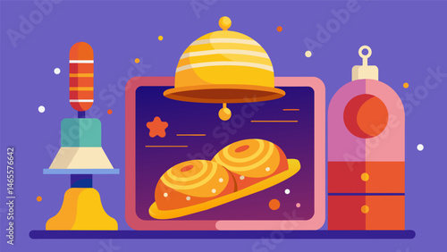 A bell jingles as the first batch of pan dulce emerges from the oven their delicate layers of cinnamon and sugar beckoning passersby to come inside.. Vector illustration