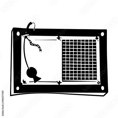 Vintage Magna Doodle Etch A Sketch Toy with Grid and Stylus