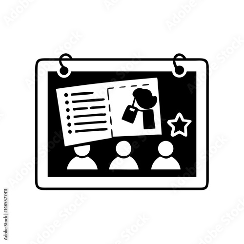 Black and white presentation of team work performance and individual achievement