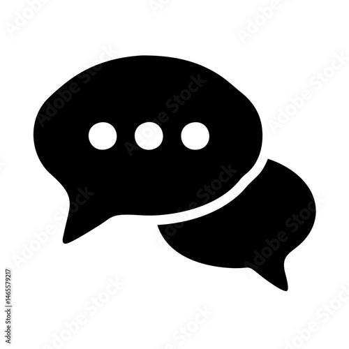 Two connected speech bubbles with ellipsis signifying a dialog or conversation