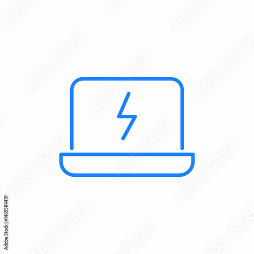 laptop charge icon sign vector