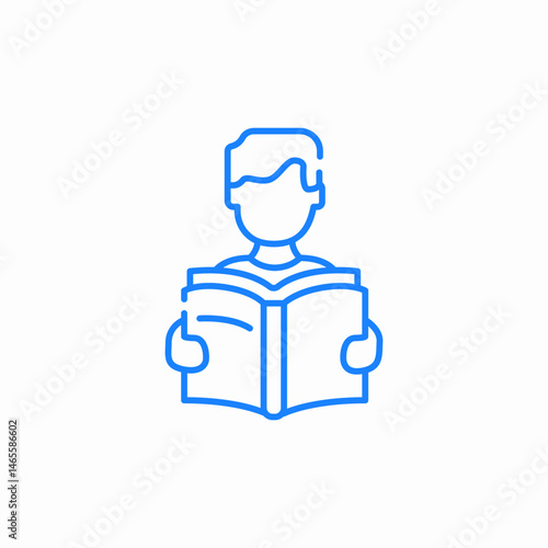 man reading icon sign vector