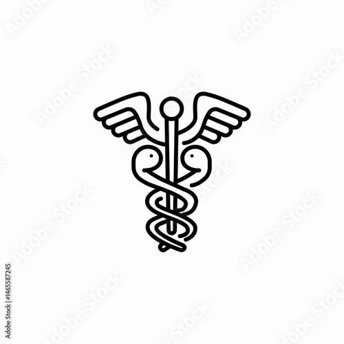 medical caduceus icon sign vector