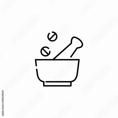 mortar pestle icon sign vector