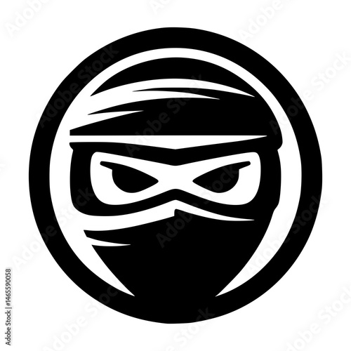 A minimalist black ninja avatar icon set in a circle shape. This iconic representation captures the essence of stealth and mystery.