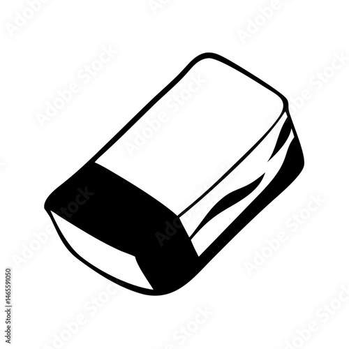 Classic white and black eraser perfect for removing pencil markings from paper