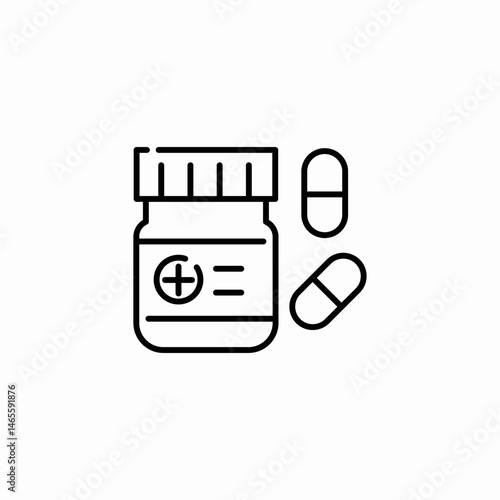 pill bottle icon sign vector