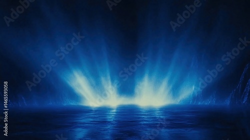 Mystical, blue, radiant, stage