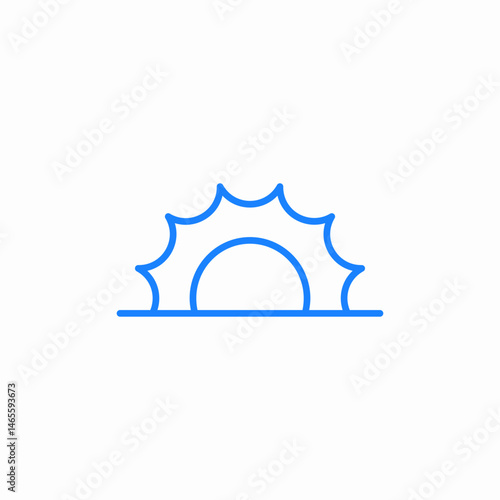setting sun icon sign vector