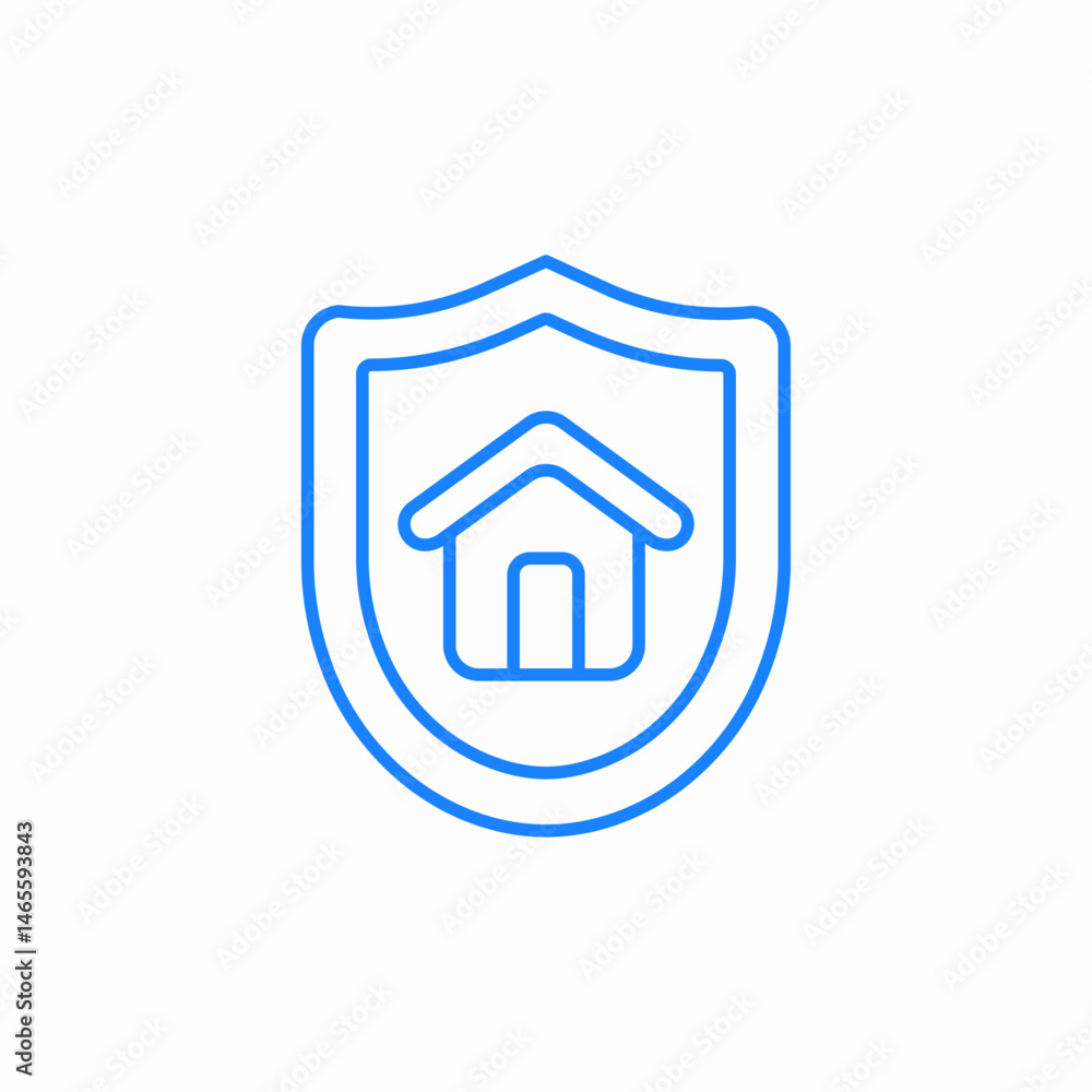 Obraz premium shield house icon sign vector