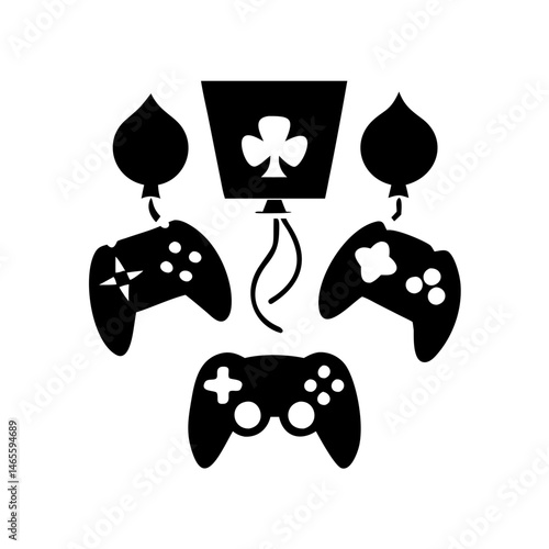 Celebrating Gaming with Controller Balloons and a Clover Box Decoration