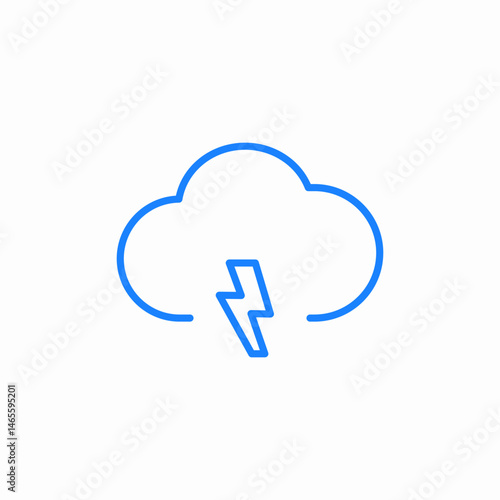 stormy cloud one icon sign vector