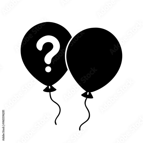 Two Balloons One with a Question Mark Symbolizing Mystery and Celebration