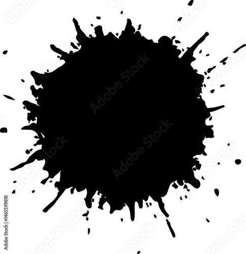 Compact dot-like shape with a grainy surface and faded outer edges.