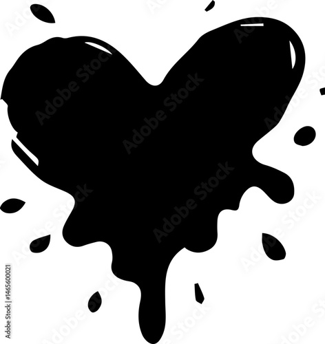 Mini ink heart showing a small symmetrical shape with dark center and uneven ink spread.
