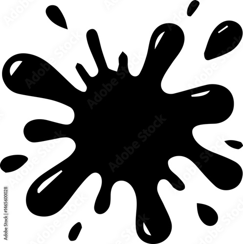 Mini ink flower with petal-like smudges extending in a neat circular configuration.