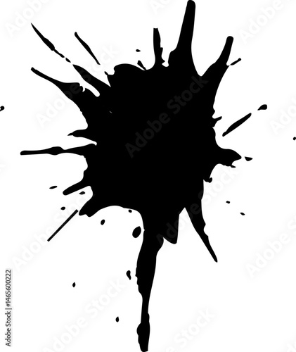 Ink slash with sharp, defined edges and a striking, linear formation.
