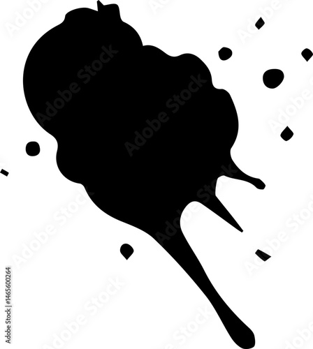 Small ink dot with crisp edges and a well-defined circular shape.