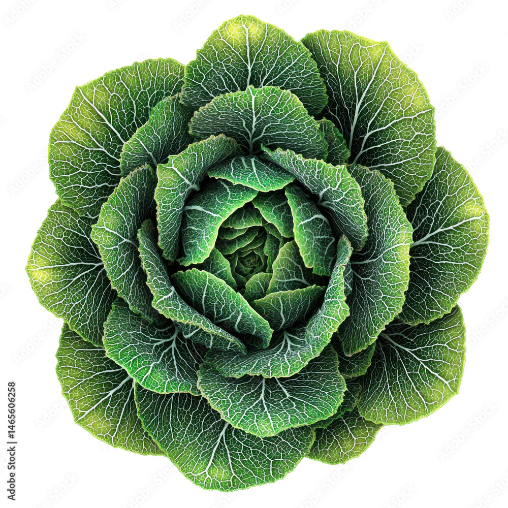 Obraz premium Savoy cabbage vegetable close up fresh isolated on transparent background