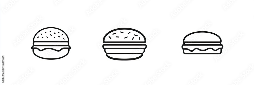 Simple black and white hamburger icons Simple black and white hamburger icons