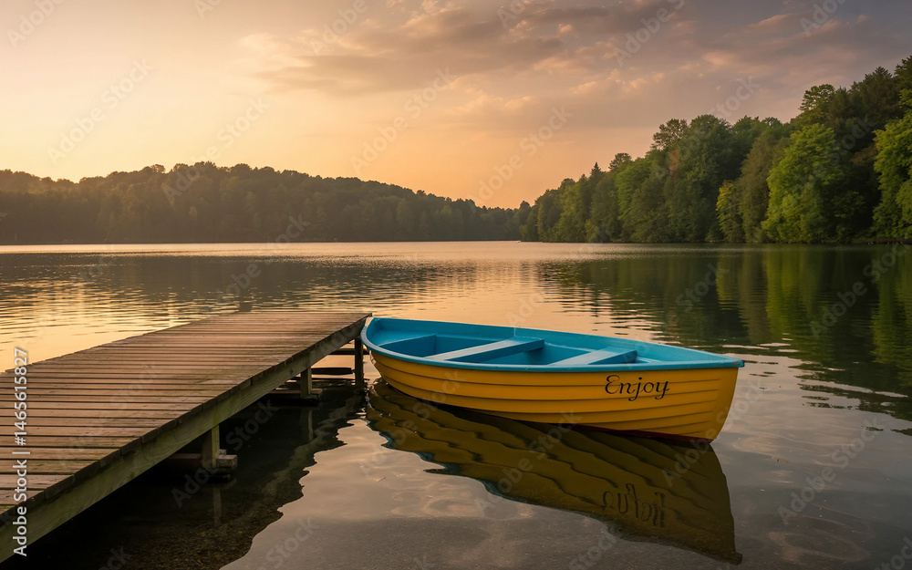 Fototapeta premium boats on the lake