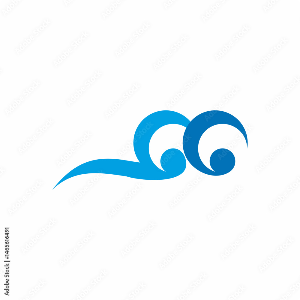 Fototapeta premium Wave logo design with letter CC concept.