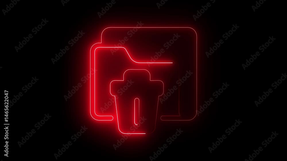 Glowing neon file folder sign. Glowing neon Folder icon isolated on black background. Glowing neon file folder sign. Glowing neon Folder icon isolated on black background.