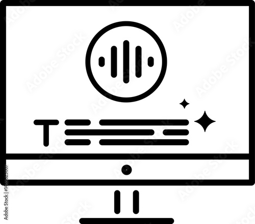 Subtitles generator icon with editable outlines. Perfect for video captions, automatic transcription, and media tools.