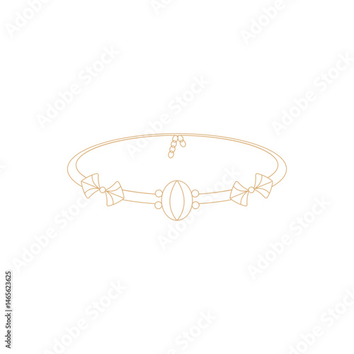 Logo design of a monoline bracelet, symbolizing elegance, simplicity, and sophistication, often featuring clean lines and minimalist design.