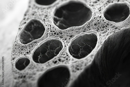 Close-up of a porous, honeycomb-like structure, possibly a plant seed pod or similar organic material.