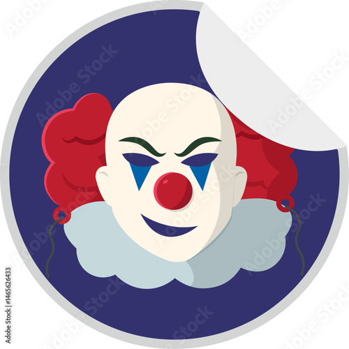 Isolated clown icon halloween illustration