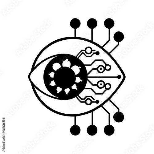 vision ai icon, vision ai silhouette vector illustration-simple silhouette illustration of vision ai,vision ai vector
