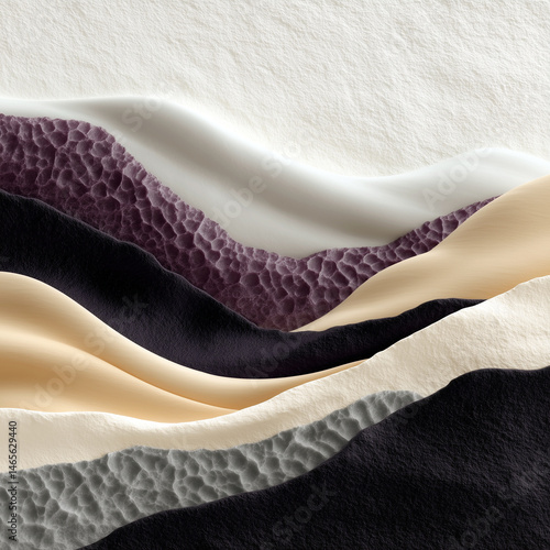 A series of different colored fabrics are piled on top of each other