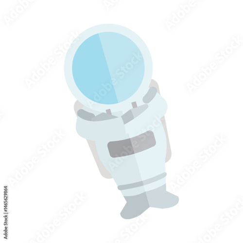 Isolated astronaut professions cartoon illustration